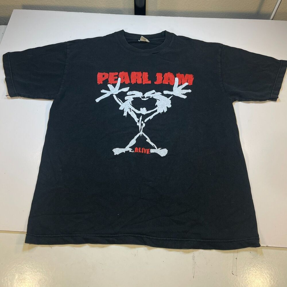 VINTAGE Pearl Jam Alive Set List Concert Tour T SHIRT Sz Mens XXL